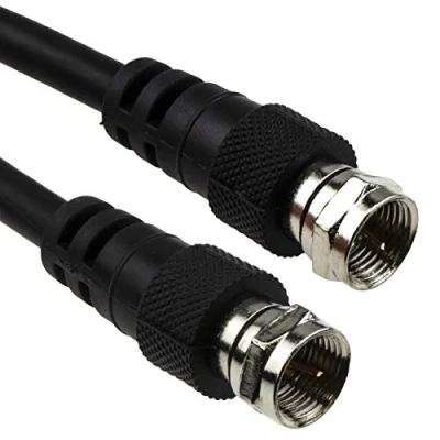 Image of kenable Satellite Virgin F Type Screw Connector Plug 75 ohm RG59 Aerial Cable 1.5m [1.5 metres]