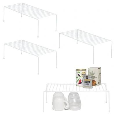 Image of simplywire Kitchen Cupboard Organisers Pack of 4 Storage Shelves White