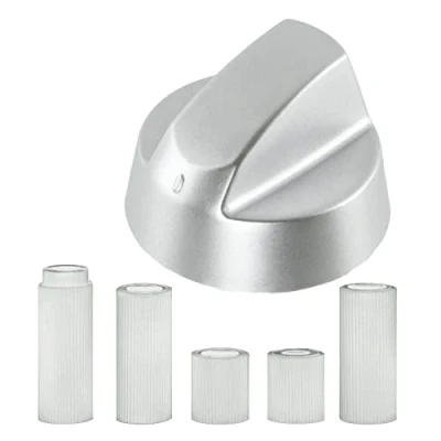 Image of Spares2go Control Knob/Dial for Indesit Oven Cooker &amp; Hob (+ Adaptors, Silver)