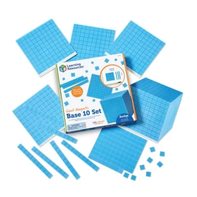 Image of Learning Resources Giant Magnetic Base Ten Demonstration Set, Blue