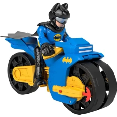 Image of Fisher Price Imaginext DC Super Friends Batcyle XL and Batman
