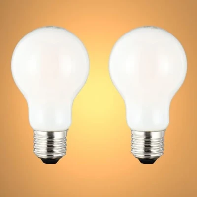 Image of TEKLED® A60 GLS DIMMABLE Filament LED Bulbs E27 Edison Screw A19 Energy Saving 6.5W Light Milky White Glass Bulb 55W Incandescent Equivalent 2700K 825LM 2 Pack Warm