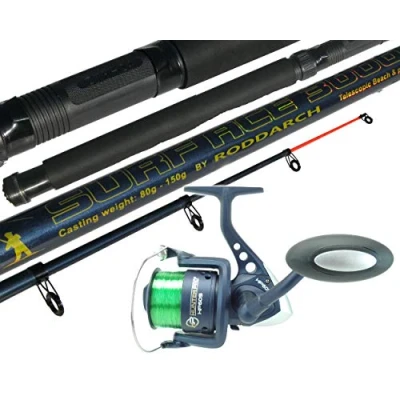 Image of Telescopic Sea Fishing Kit Travel Rod &amp; Reel 10ft 10&#039; Beachcaster Pier Surf