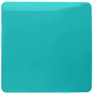 Image of Trendi Artistic Modern Glossy Tactile Single Blanking Plate Bright Teal