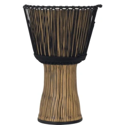 Image of Pearl Roped Tuned Synthetic Djembe 14&quot; PBJVR 14/698 #698 Zebra Grass
