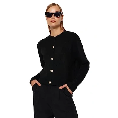 Image of Trendyol FeMan Regular fit Basic Crew Neck Knitwear Cardigan,Black,S