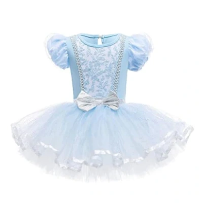 Image of Lito Angels Princess Cinderella Ballerina Costume for Kids Girls, Fancy Ballet Tutu Dress Dance Wear Outfit, Age 5 6 Years, Blue (Tag Number 120)