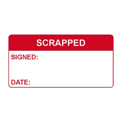 Image of Spectrum Industrial Scrapped Labels (50 x 25mm Roll of 250)