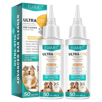 Image of JSBNQRMZ Ear Care For Dogs,2PCS (50mlx2) Cleaner Dogs Provides Relief Yeast Infection,Itching And Odours Drops Is An Antibacterial Dog Puppy,Cats