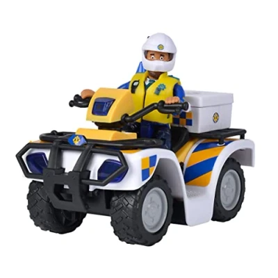 Image of Simba 109251093002 Strażak Quad policyjny z figurką Fireman Sam Fire brigade Toy, Multi Coloured, Od 3 LAT