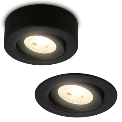 Image of Briloner LED recessed light Desi, black, Ø9cm, dimmable, 3000K