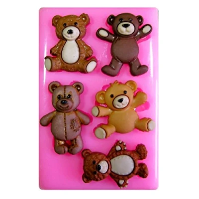Image of Cuddly Teddies Teddy Bear Silicone Mould Mold for Cake Decorating Cupcake Toppers Icing Sugarcraft Tool by Fairie Blessings
