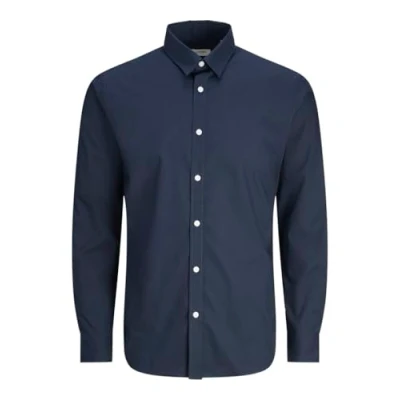 Image of JJ REBEL Men&#039;s Jrebgavin Solid Shirt Ls Noos, Sky Captain, XS