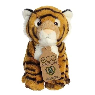 Image of Aurora, 35000, Eco Nation Bengal Tiger, 9In, Soft Toy, (Orange, Black, White)