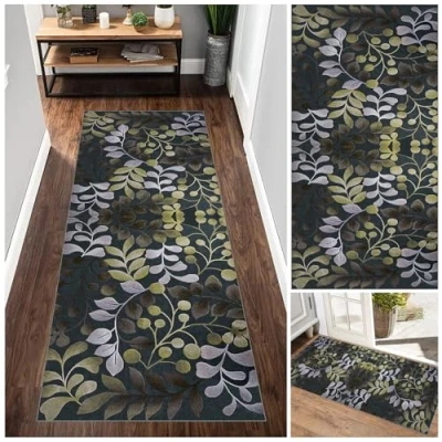 Image of Hallway Runner 70 x 500 cm, Non Slip Carpet Runners for Hallway, Long Hall Runner, Washable Kitchen Rug, Narrow Rugs, Floor Low Pile Area Rug Entryway Laundry