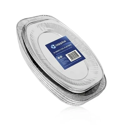 Image of Coppice Aluminium Foil Mixed Platters for Parties, Buffets &amp; Entertaining 8 x Large Small Freezer, Microwave Oven Safe