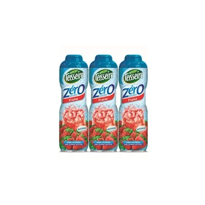 Image of Pack of 3 syrups Teisseire 0% Sugar Strawberry x 600ml
