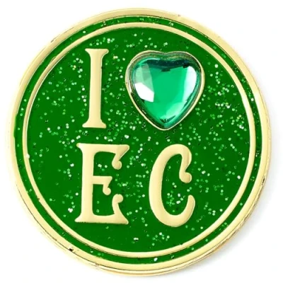 Image of Wicked I Love Emerald City Pin Badge Green &amp; Gold