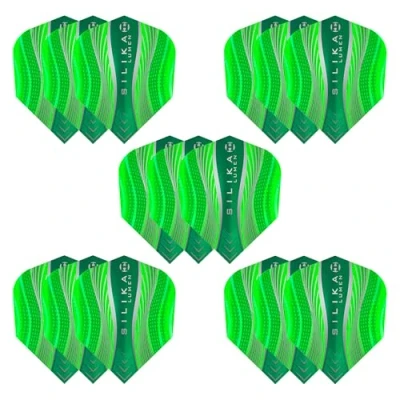 Image of Harrows Lumen No6 Dart Flights 5 x sets Darts (15 Total) I 100 Micron Premium Extra Strong Made in UK Professional Accessories Green