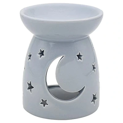 Image of The Leonardo Collection LP48040 Wax/Oil Warmer Grey Moon &amp;S tars 1 Piece 11x11x14 cm Accessory