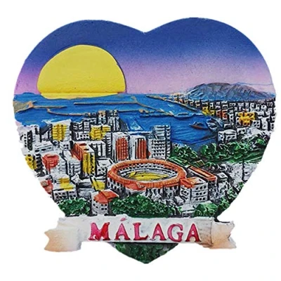 Image of 3D Malaga Spain souvenir sector fridge magnet magnetic sticker,Home &amp; kitchen decoration sticker, refrigerator