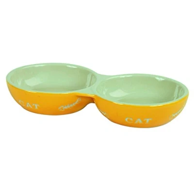 Image of Kerbl Ceramic Bowl Cat, 2 X 200 ml, Assorted Colours