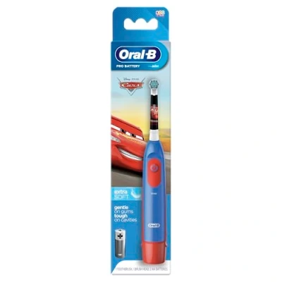Image of Oral B Pro Battery Powered Kids Electric Toothbrush, Gifts, 1 Toothbrush head, Featuring Cars Or Princesses Characters for (Disney May Vary)