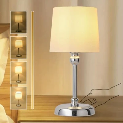 Image of YOIZO Rechargeable Cordless Table Lamp 6000mAh Battery Operated Dimmable Touch Bedside Lamps with Brightness Memory, Portable Bedroom for Living Room,Home Sliver (Bulb Included)