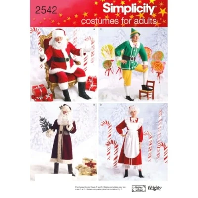 Image of Simplicity 2542Adult Costumes, Paper, White, BB (L XL)