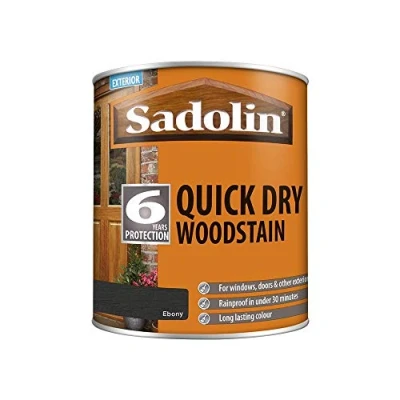 Image of Sadolin Quick Drying Woodstain 1 litre Std Colour Ebony