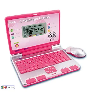 Image of VTech Challenger Laptop, Pink, Kids Laptop with Vocabulary, Maths &amp; French Learning Games, 2 Player Computer, Educational Toy Computer for Kids, Fun Boys and Girls Ages 4 Years +