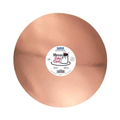 Image of PME Mirror Cake Card Round Metallic Rose Gold Pack of 3