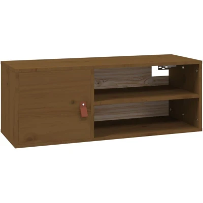 Image of vidaXL Wall Cabinet Honey Brown 80x30x30 cm Solid Wood Pine
