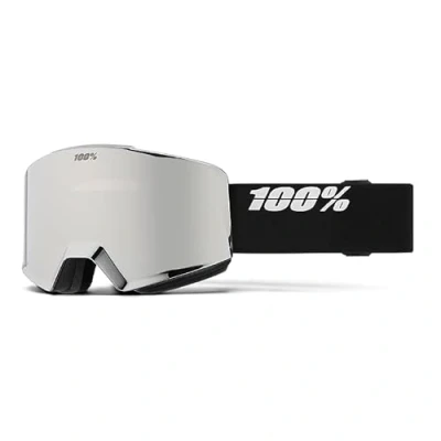 Image of 100% NORG HiPER Premium Protective Goggles (Black/Silver Mirror Silver Lens)