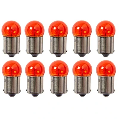 Image of 10 x 12V 10W BA15S Orange Flashing Light Bulbs for Motorbikes, Motorcycles, Scooters and Cars