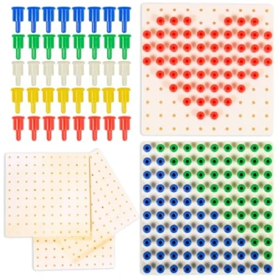 Image of edxeducation Pegs and Peg Board Set 1,000 + 5 Boards Classroom, Occupational Therapy, Maths Resource Fine Motor Skills Toy for Kids