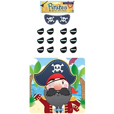 Image of Henbrandt Stick The Eye Patch On Pirate Game Party Childrens Kids Pin Tail Activity