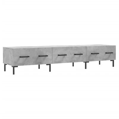Image of vidaXL TV Cabinet with 3 Drawers Sturdy Engineered Wood Concrete Grey Perfect for Living Room or Bedroom 150 x 36 30 cm
