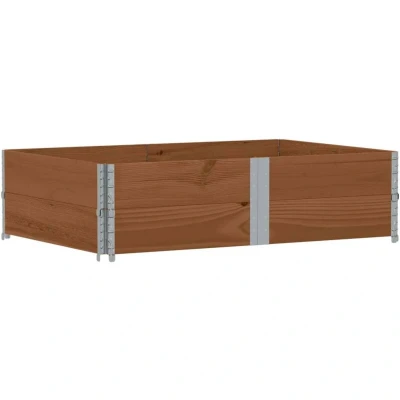 Image of vidaXL Pallet Collars Raised Bed Box 2 pcs Brown Solid Pine Wood, Foldable and Stackable, 150 x 100 41 cm