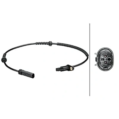 Image of 34526850761, 6850761 ABS sensor HELLA 6PU 012 679 521 Front Axle Active 2 pin connector 728mm MINI: Hatchback, Hatchback