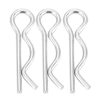 Image of R Retaining Clips Mechanical Hitch Hair Spring Cotter Pins Zinc Plated Fixing Pin Fastener Tractor Clip(2.5*45mm10pcs)