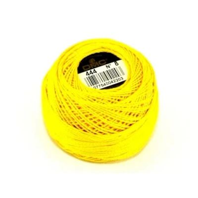Image of DMC Cotton Perle Thread Size 8 444 per 10 Gram Ball