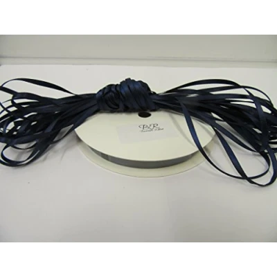 Image of 1 roll of 3mm x 50 metres Satin Ribbon Navy Dark Blue Double Sided 3 mm Beautiful