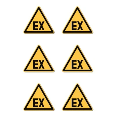Image of Warning of explosive atmosphere: D W021 DIN EN ISO 7010 / ASR A1.3 sticker: diameter 5 cm, pack 6