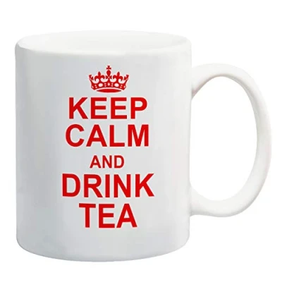 Image of Dynamite Gifts Keep Calm and Drink Tea Red Mug Gift Present Office Break