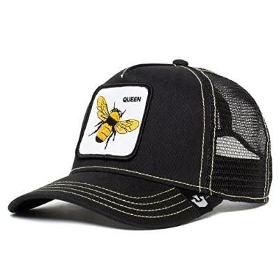 Image of Goorin Bros. The Farm Core Unisex Adjustable Mesh Snapback Trucker Hat, Black (Queen Bee), One Size