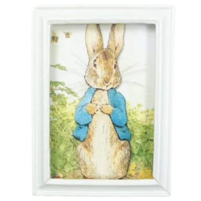 Image of Melody Jane Dolls House Peter Rabbit Blue Coat Beatrix Potter Picture Small Frame Accessory
