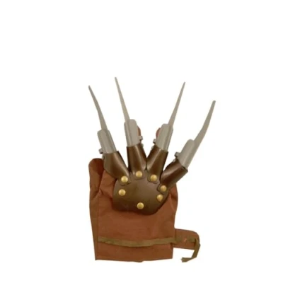 Image of Freddy Ladies Krueger Style Costume Red Striped Jumper&amp;Hat Halloween Fancy Dress (One Size, Glove Hand Claw)