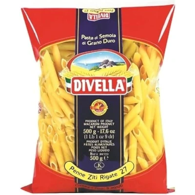 Image of DIVELLA DURUM Wheat Semolina Penne ZITI RIGATE 27 24X500 GR