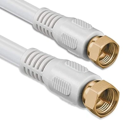 Image of 1aTTack.de SAT antenna cable 10 meters 2x shielded gold plated, F plug &gt; (fully shielded) white FF 85db